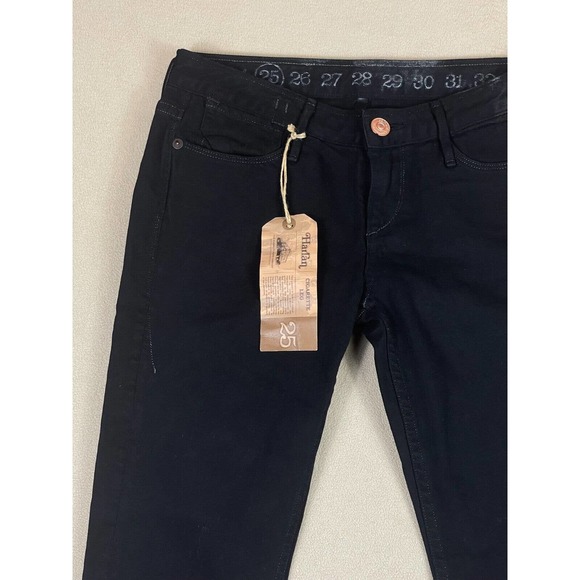 Earnest Sewn Harlan Cigarette Leg Jeans Womens 25 Black Pockets Low Rise - Picture 7 of 16